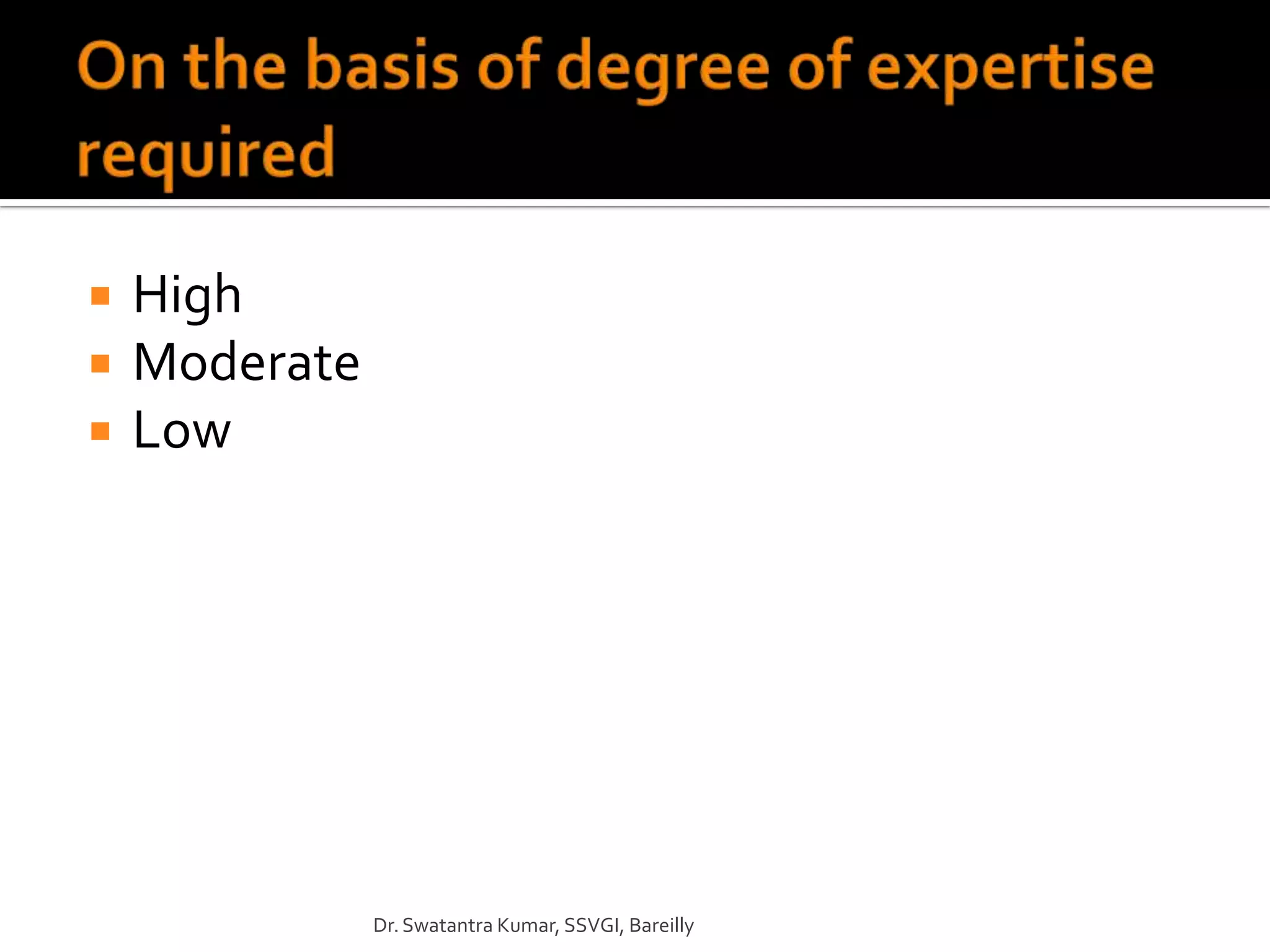    High
   Moderate
   Low




               Dr. Swatantra Kumar, SSVGI, Bareilly
 