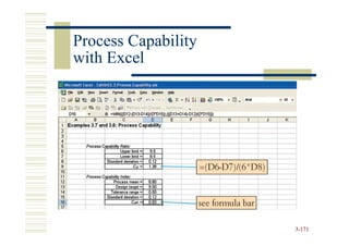 Process Capability
with Excel




                     3-171
 