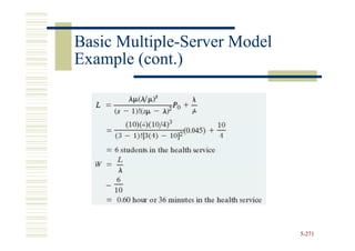 Basic Multiple-Server Model
      Multiple-
Example (cont.)




                              5-271
 