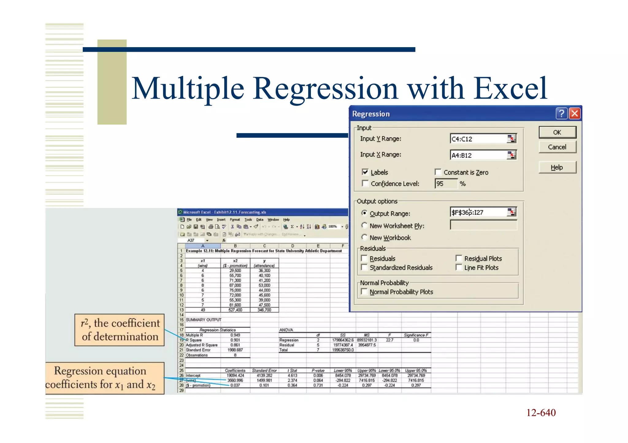 Multiple Regression with Excel




                            12-640
                            12-
 