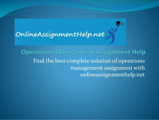 operations management assignment help