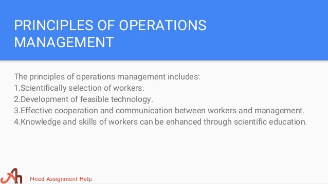 principles of operations management