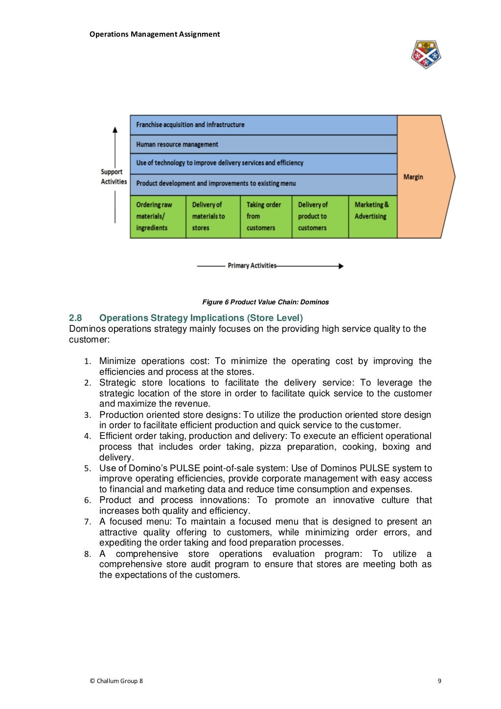 Operations management assignment answers picture