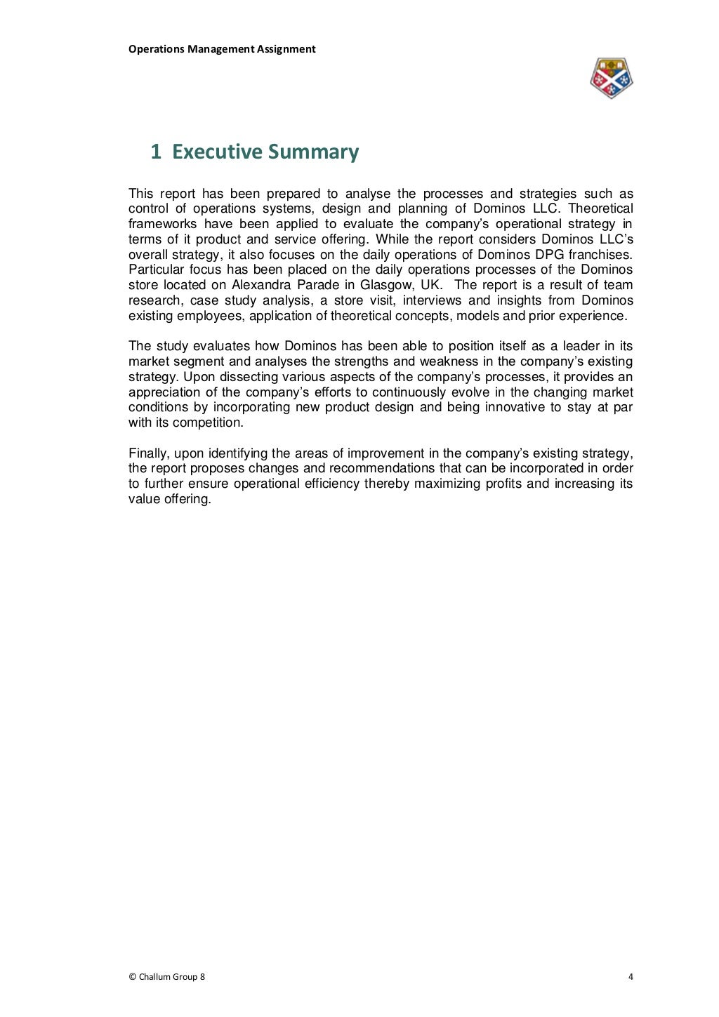 Operation management assignment on pizza hut image