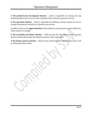 Operations management notes | PDF