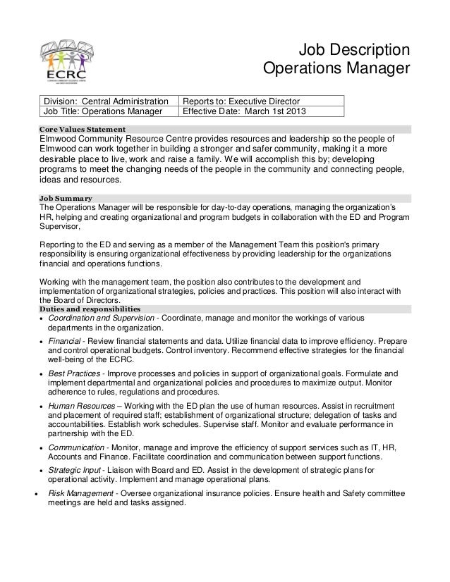 operations manager skills it operation manager job description