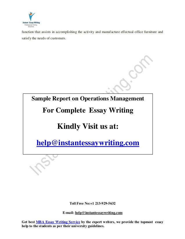 Operations management synthesis essay