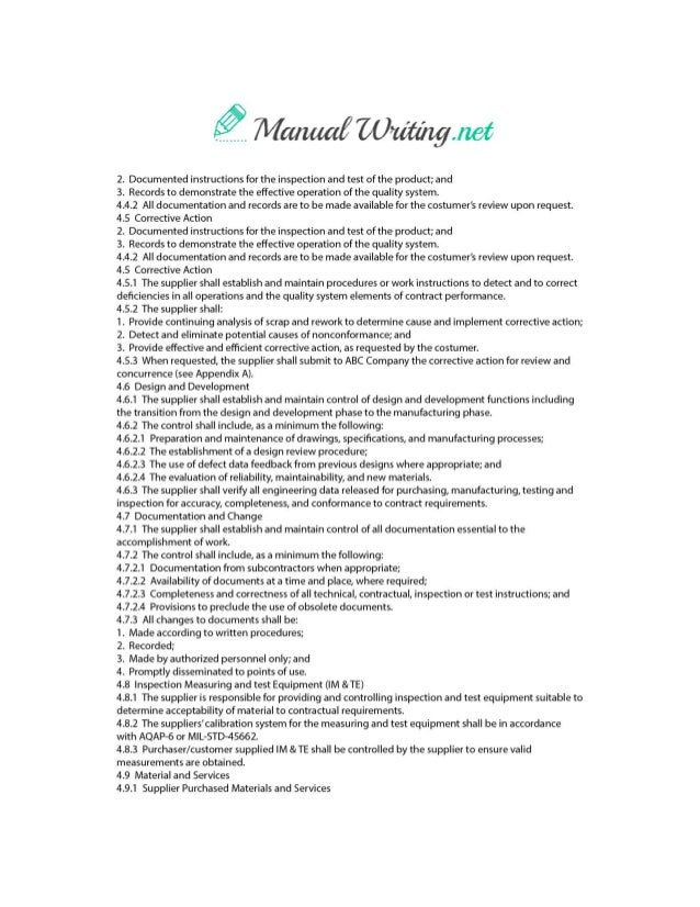 operations manual sample