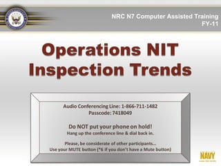 NRC N7 Computer Assisted Training
                           FY-11
 