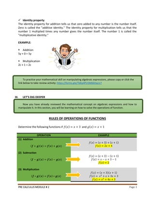 Operations of functions | PDF