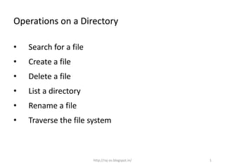 Operations on a directory 54(3 | PPTX