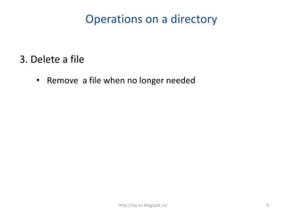 Operations on a directory 54(3 | PPT