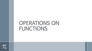 OPERATIONS ON
FUNCTIONS
 