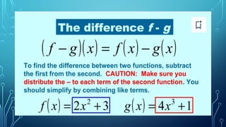 OPERATIONS ON FUNCTIONS (addition,subtraction,multiplication,division ...