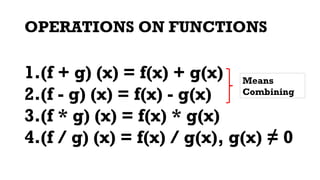 OPERATIONS ON FUNCTIONS (ADDITION, SUBTRACTION, MULTIPLICATION AND ...
