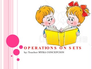 OPERATIONS ON SETS by: Teacher MYRA CONCEPCION 
