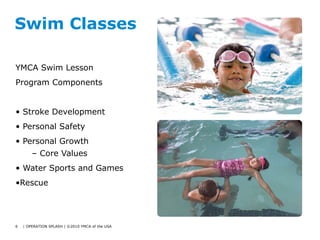Swim Classes <ul><li>YMCA Swim Lesson  </li></ul><ul><li>Program Components </li></ul><ul><li>Stroke Development </li></ul...