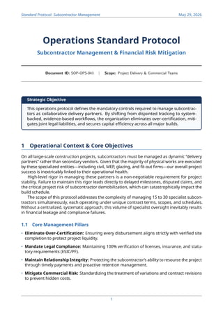 Proactive Risk Mitigation Protocol Comprehensive Subcontractor Management & Financial Risk Mitigation ...