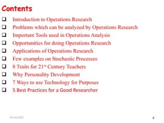 Operations Research - An Analytic Tool for a Researcher.ppt