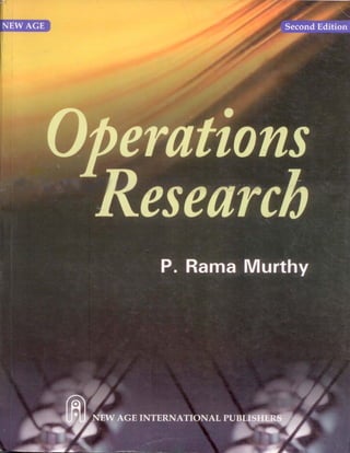Operations research by p. rama murthy