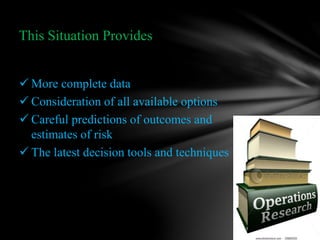 Operations research ppt | PPT