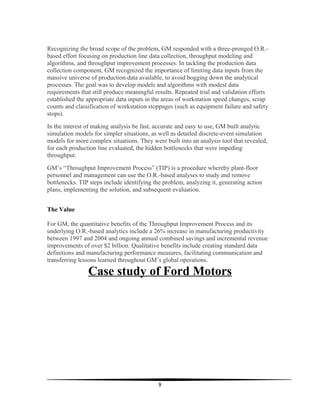 Operations research with case study on gm and ford | DOC