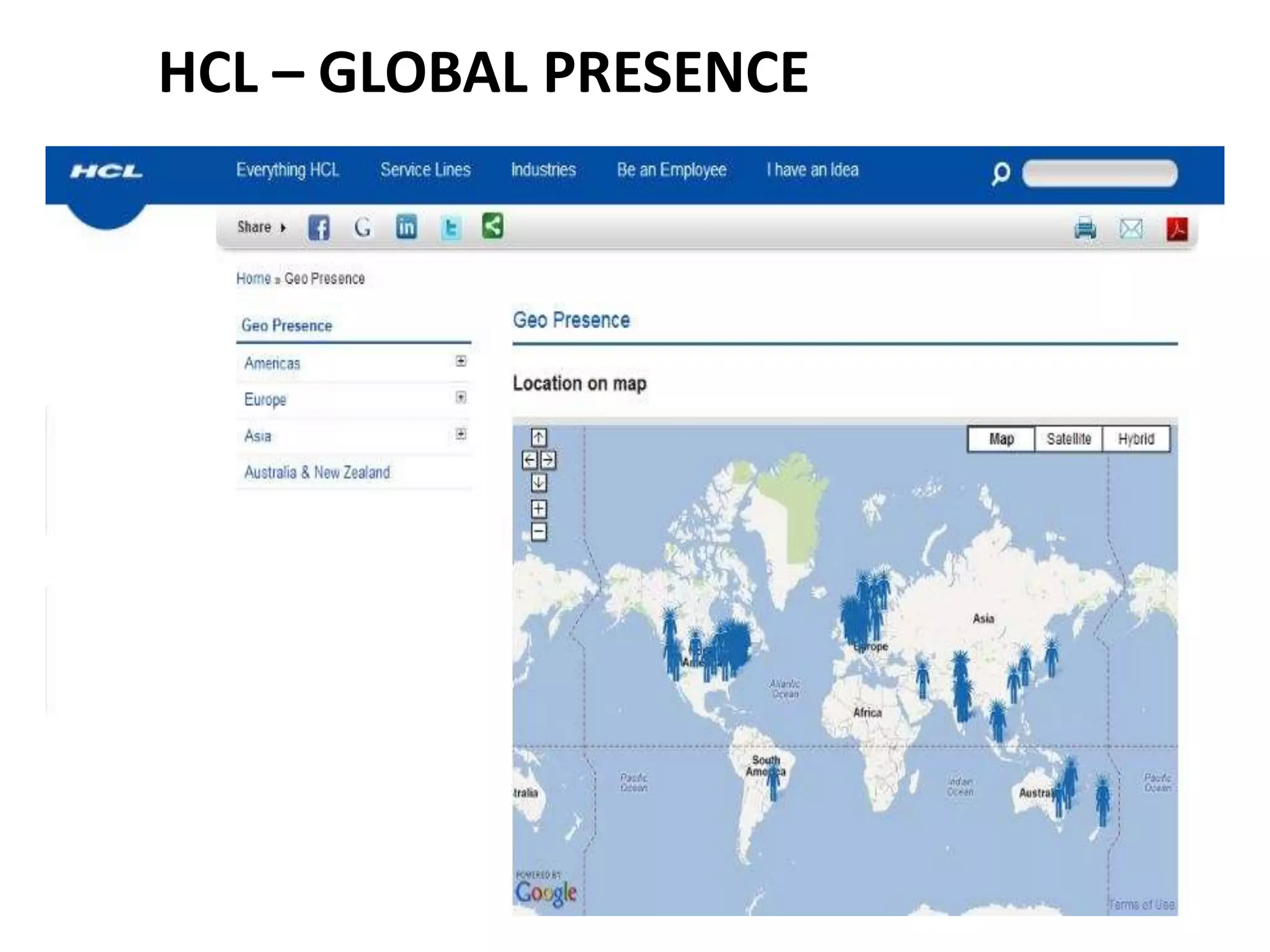 HCL – GLOBAL PRESENCE
 