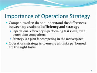 Operations strategy for MBA, CA, CMA, B COM, M COM | PPT