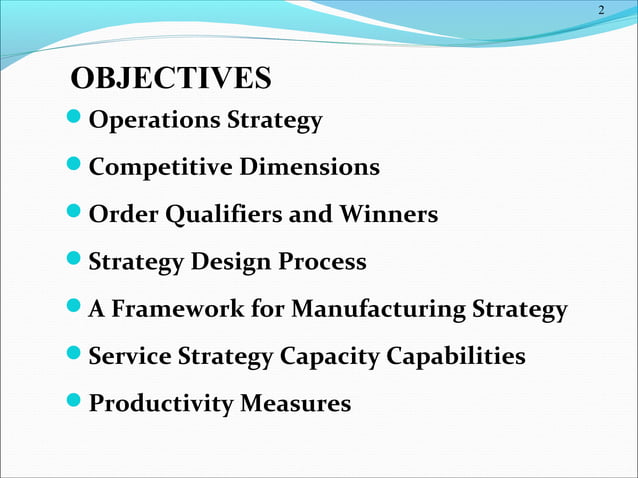 Operations strategy and competitiveness | PPT | Business | Business and ...