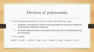 Operations with polynomials | PPTX