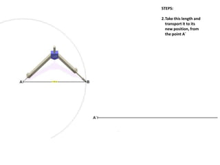 STEPS:
2.Take this length and
transport it to its
new position, from
the point A´
 