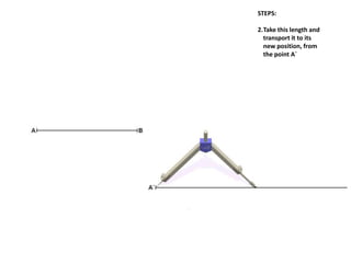 STEPS:
2.Take this length and
transport it to its
new position, from
the point A´
 