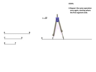 STEPS:
2.Repeat the same operation
once again, starting where
the first segment ends
 