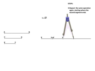 STEPS:
3.Repeat the same operation
again, starting where the
second segment ends
 