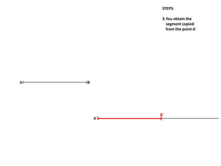 STEPS:
3.You obtain the
segment copied
from the point A´
 