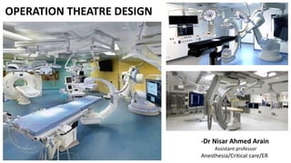 -Dr Nisar Ahmed Arain
Assistant professor
Anesthesia/Critical care/ER
OPERATION THEATRE DESIGN
 