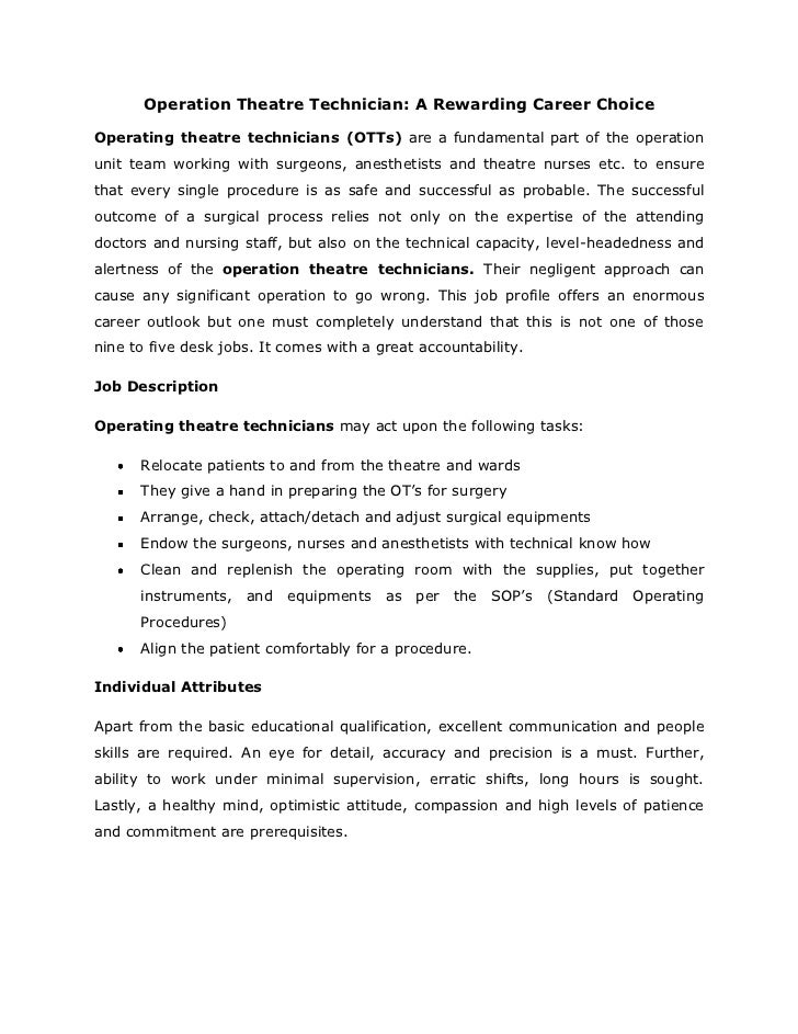 Operation Theatre Technician operation-theatre-technician