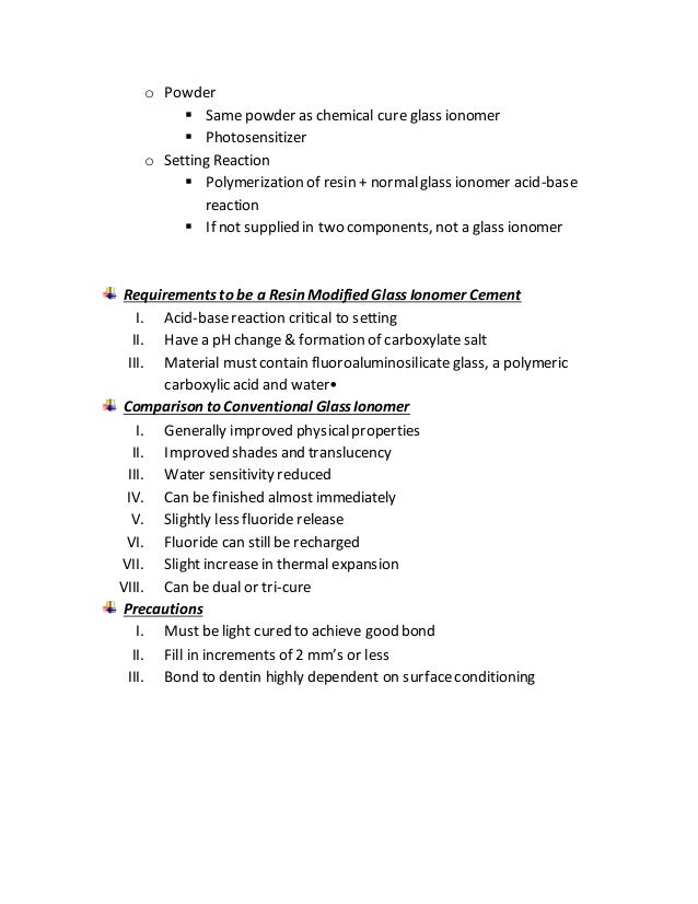 Glass Ionomer Types and Modifications