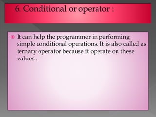 Operator of C language | PPT