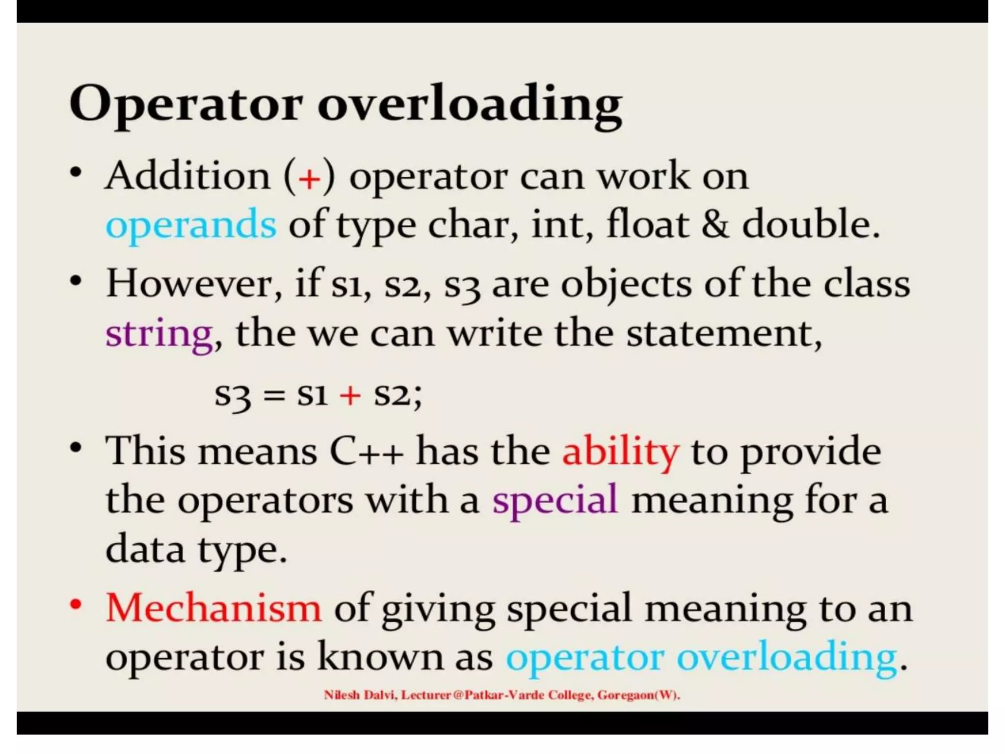 Operator overload  rr