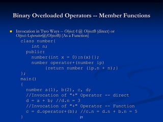 Operator overloading | PPTX