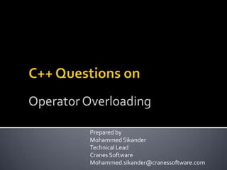 Operator overloading | PPT