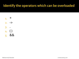Operator overloading | PPT