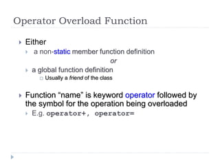 Operator overloading | PPT