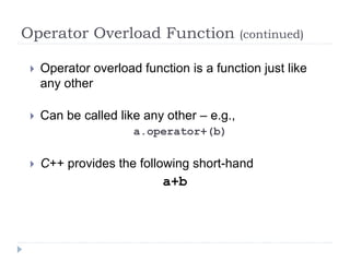 Operator overloading | PPT