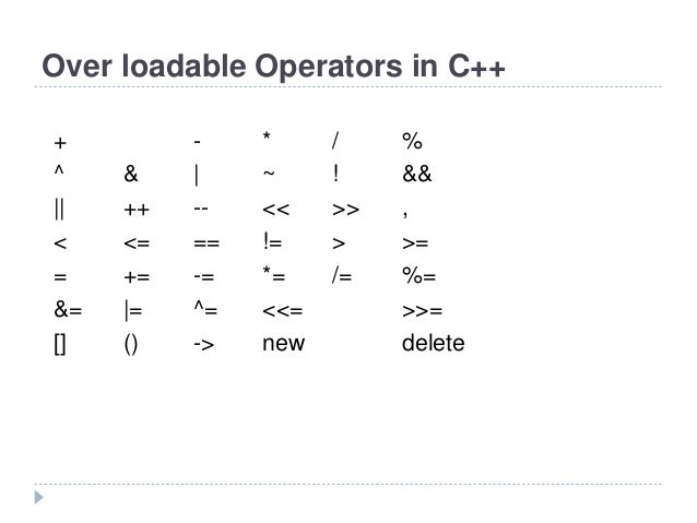 Operator overloading