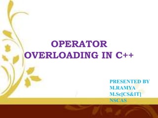 Operator overloading | PPT