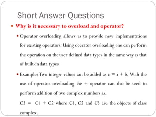 Operator overloading | PPT
