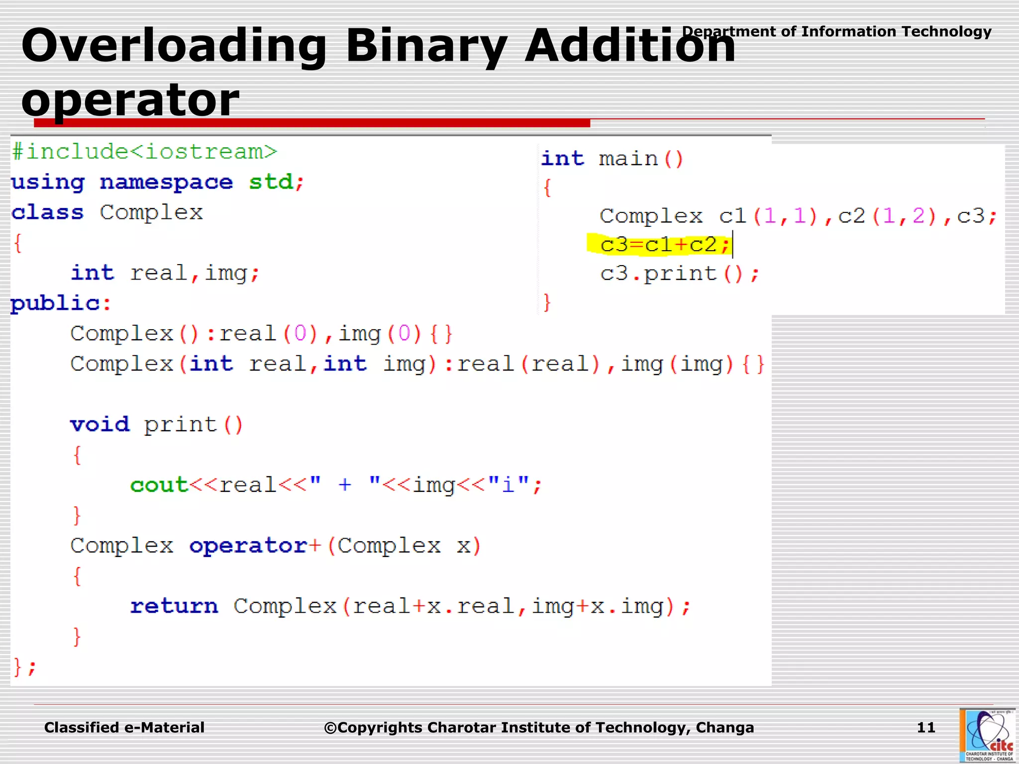 Operator overloading | PPT