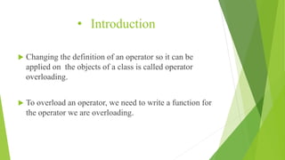 Operator overloading | PPT